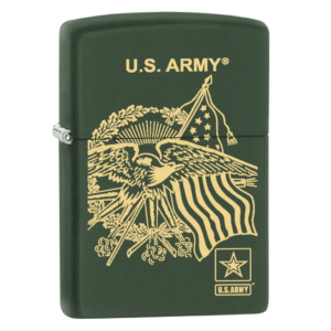 Zippo Lighter: Matte Green U.S. Army